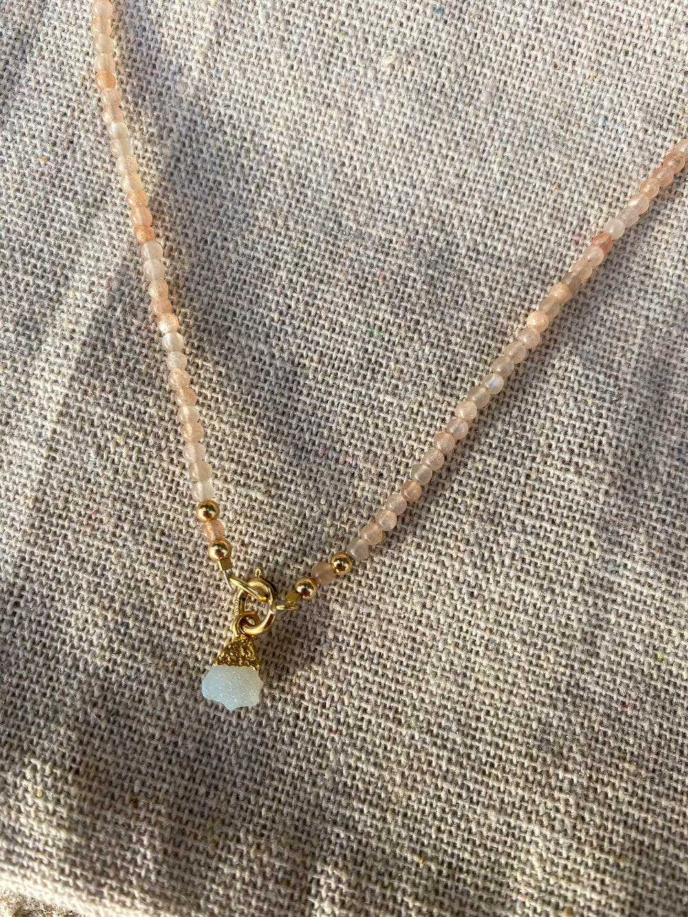 Druzy Agate Pendant (white haze)